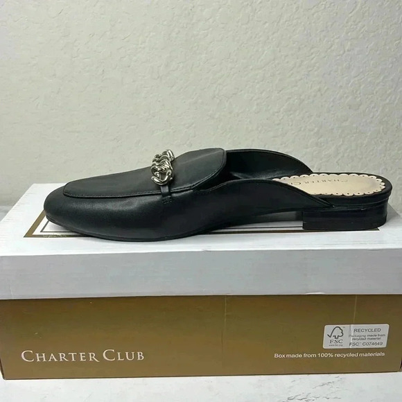 CHARTER CLUB Kari Womens Faux Suede Chain Mules Size 7M - Picture 1 of 9